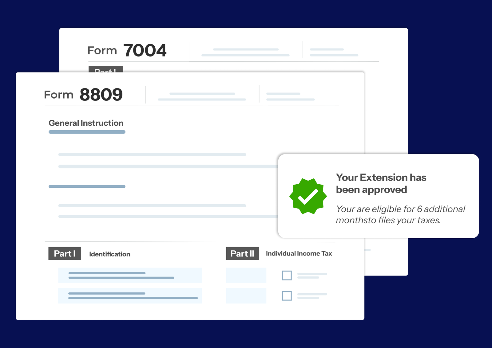 IRS forms and approval notification